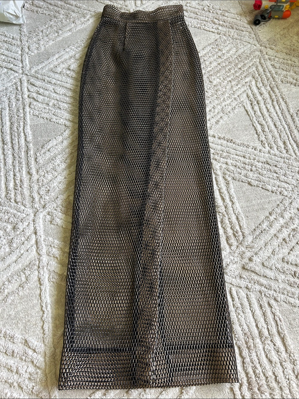 Solace London Black Mesh Maxi Skirt